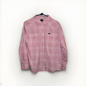 Lee Pink Plaid Women’s Vintage Button Down Shirt with vintage buttons